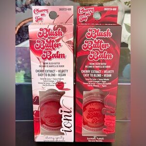 🆕🍒 IONI LIMITED EDITION CHERRY ON TOP BLUSH BUTTER BALM SET OF 2. BRAND NEW.